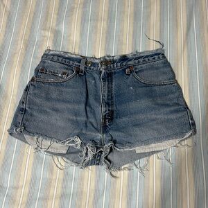 Distressed Levi’s Jean shorts
